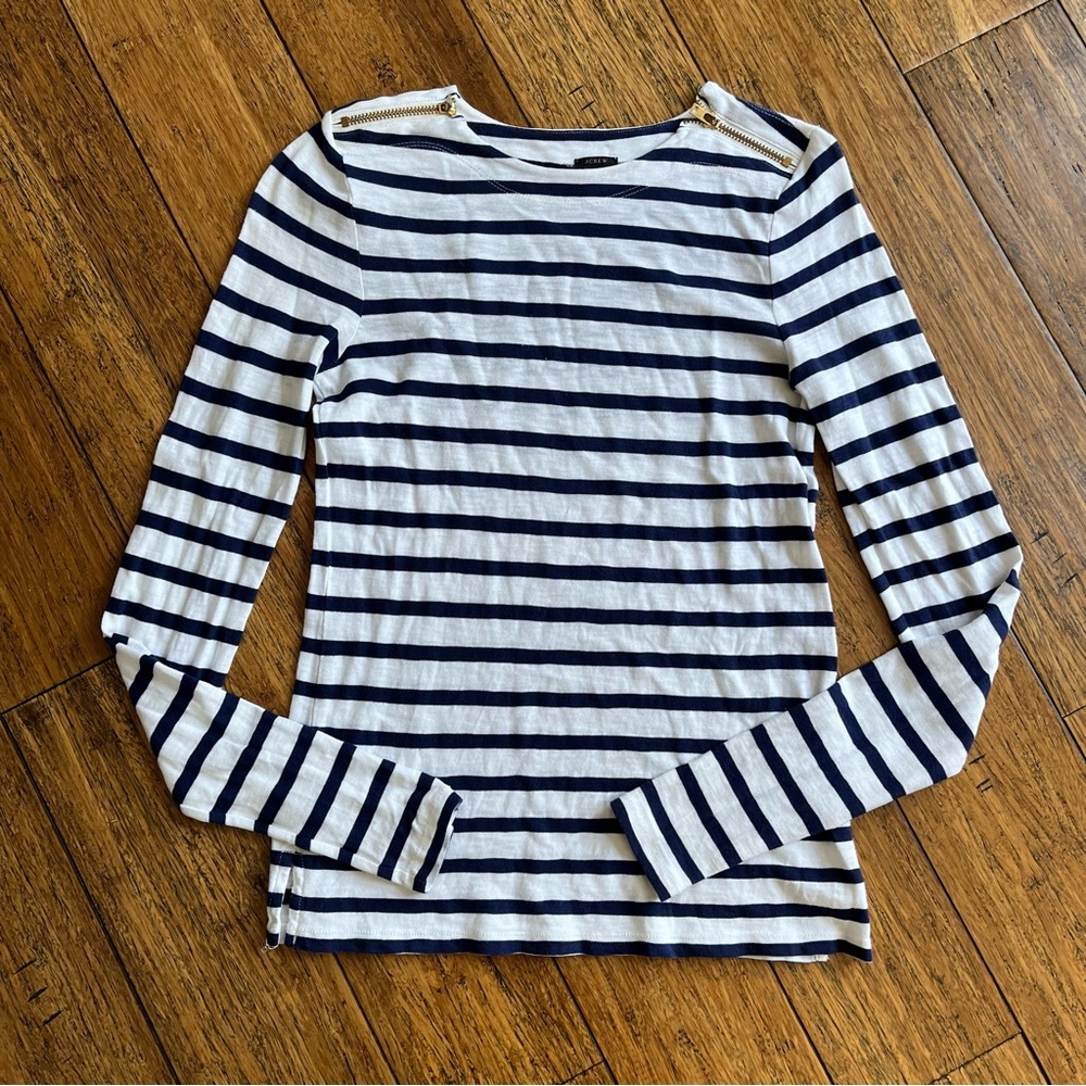 J crew long sleeve striped tee size XS